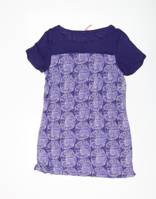 White Stuff Women's Purple Geometric T-Shirt Size 12