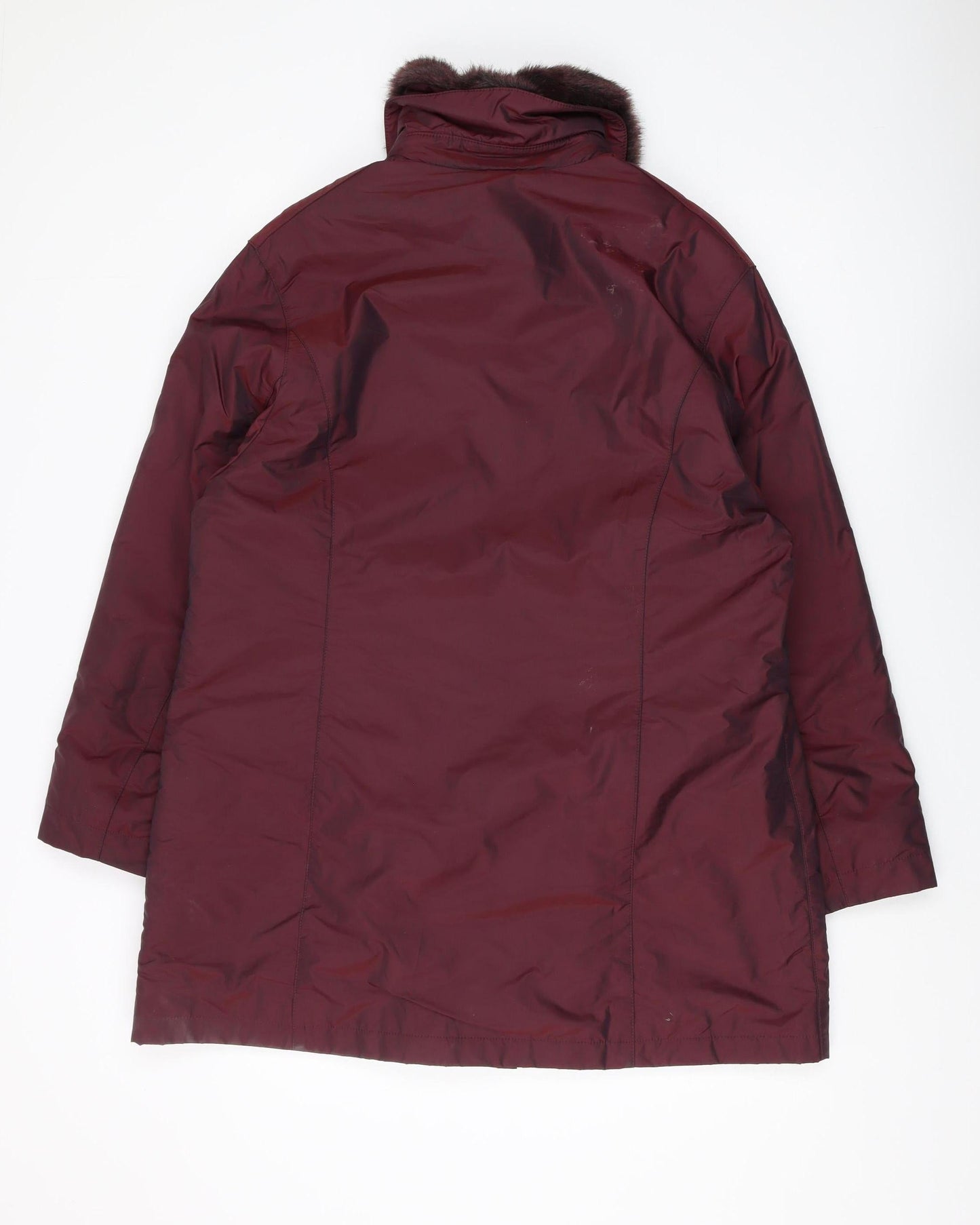Viyella Women's Red Long Overcoat, M, Classic Style
