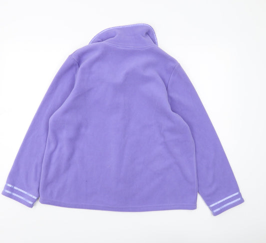 Bm Womens Purple Basic Jacket Size 12/14 Collared Casual