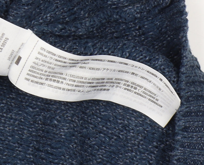 Hollister Women's Blue Cable-Knit Jumper - Size S