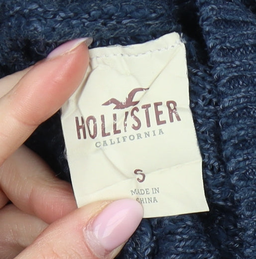 Hollister Women's Blue Cable-Knit Jumper - Size S