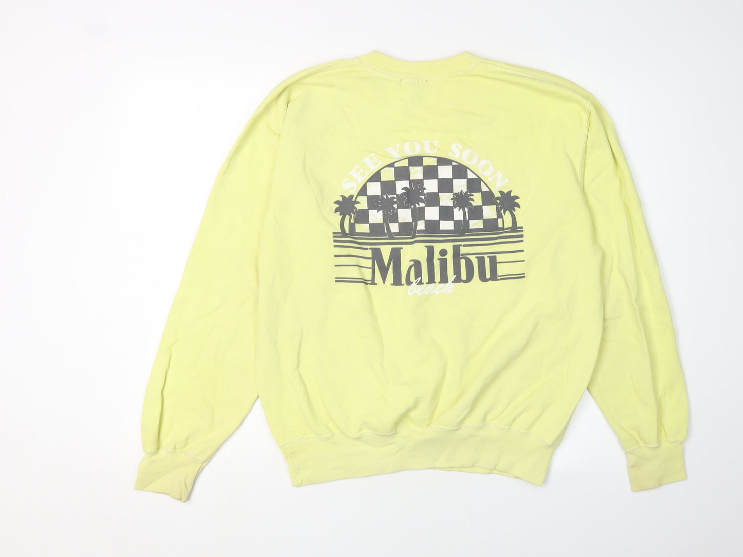 Topshop Women's Yellow M Pullover Sweatshirt