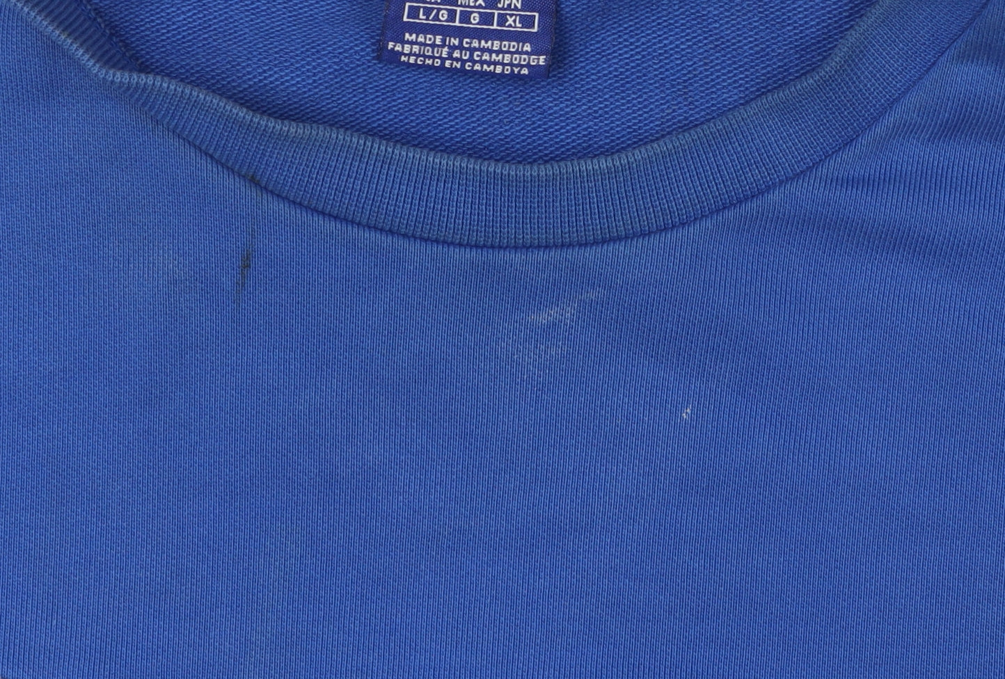 Champion Men's Blue Pullover Sweatshirt, Size L, Logo Accent