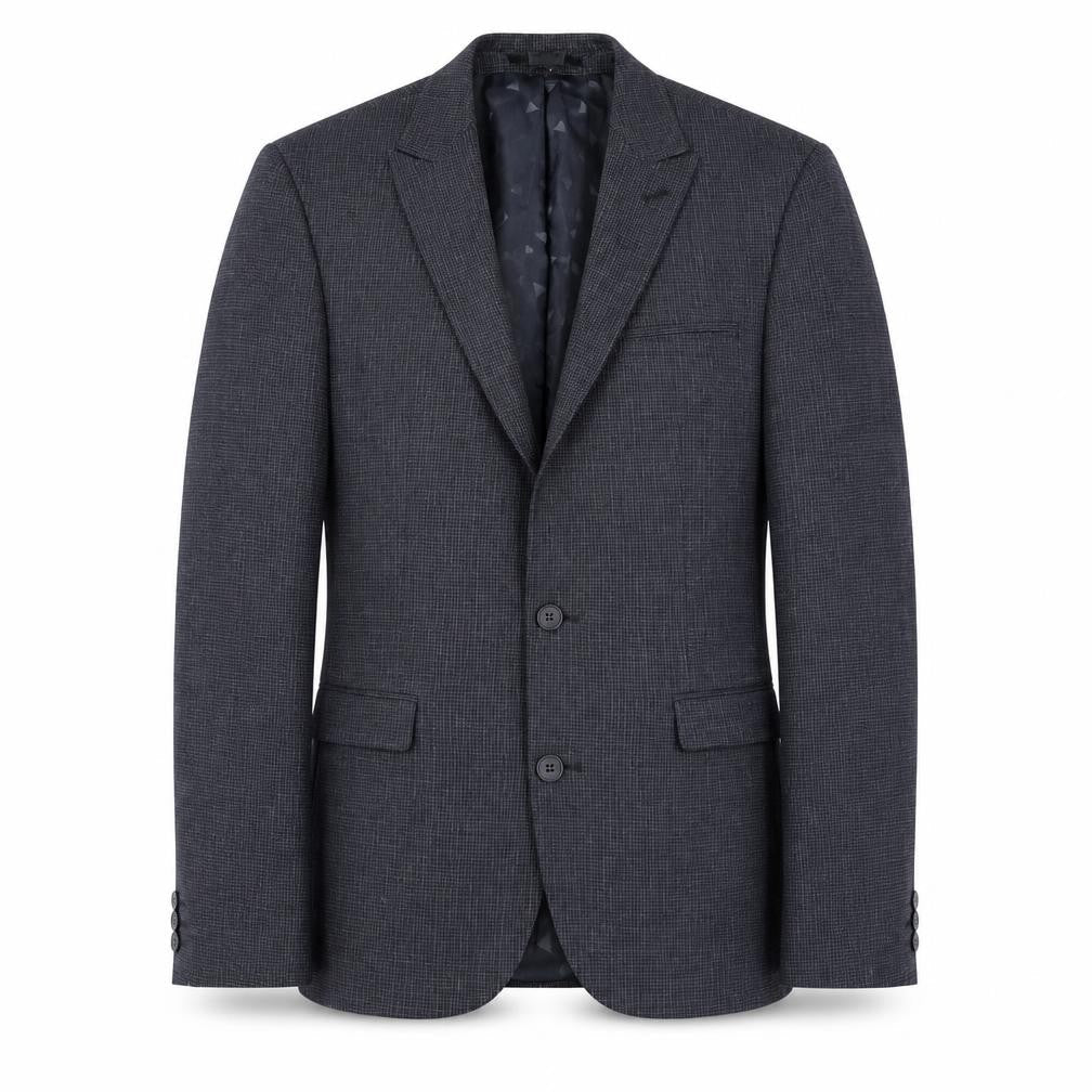 Front view of ASOS Men's Blue Check Slim Fit Blazer, size 38