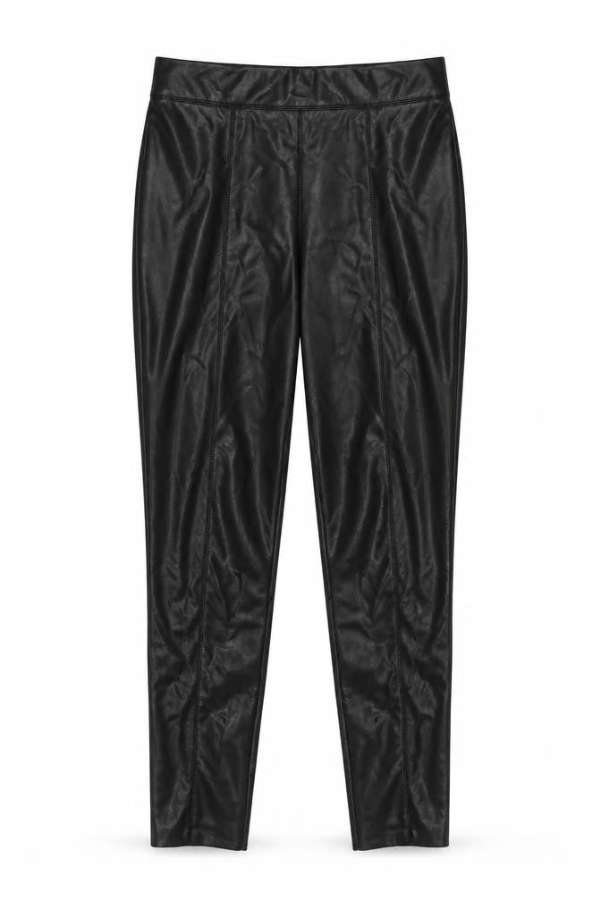 Topshop Women's Black Faux Leather Jeggings, Size 12