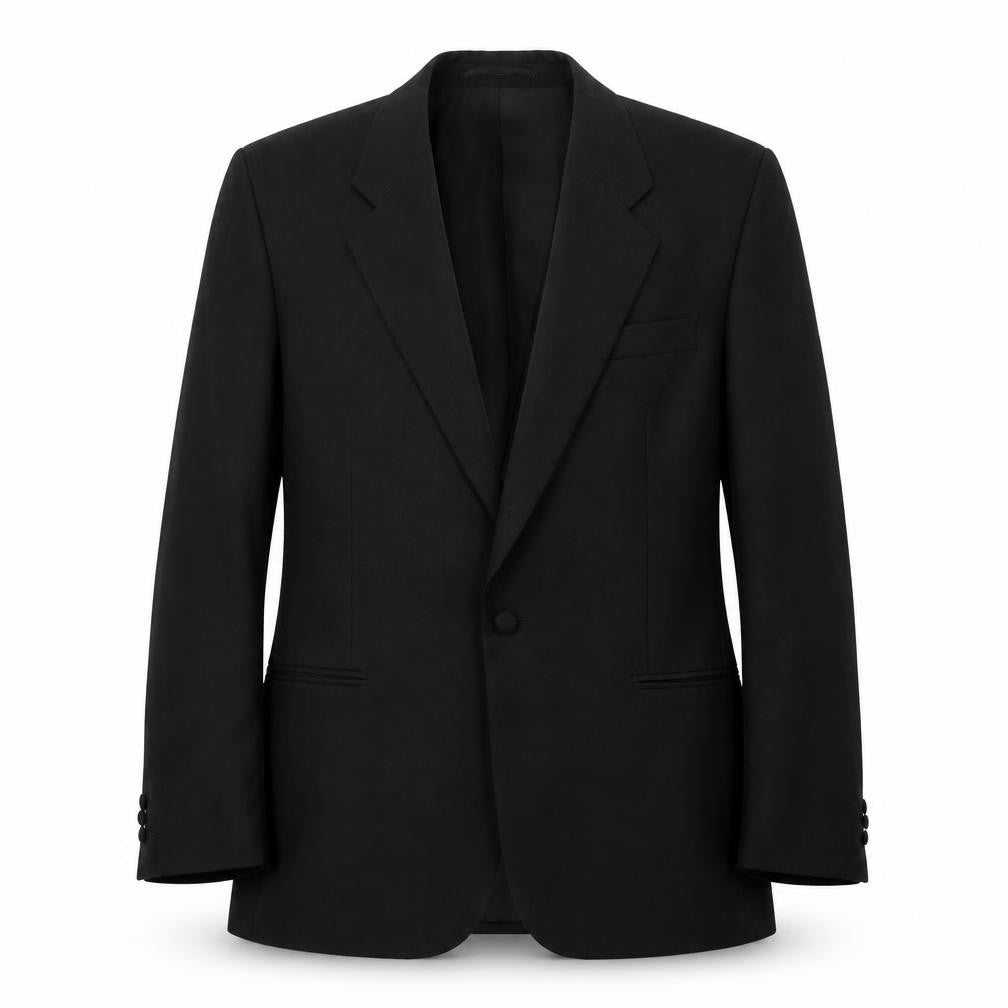 Mens 40 Chest Regular Moss Bros Black Notch Suit