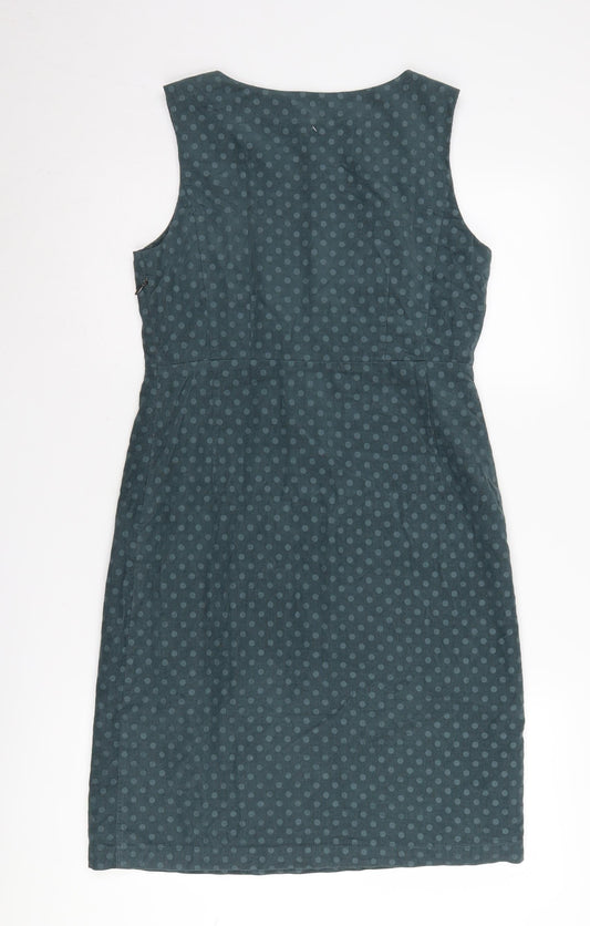 White Stuff Women's Green Shift Dress - Size 10