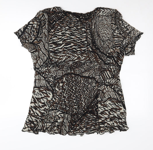 Windsmoor Women's Brown Beaded V-Neck Top