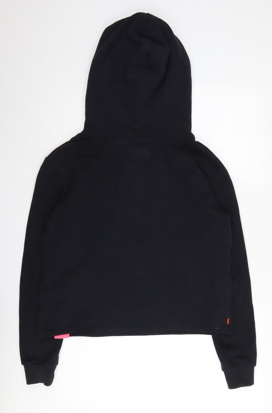 Superdry Women's Black Hoodie Small Graphic Print