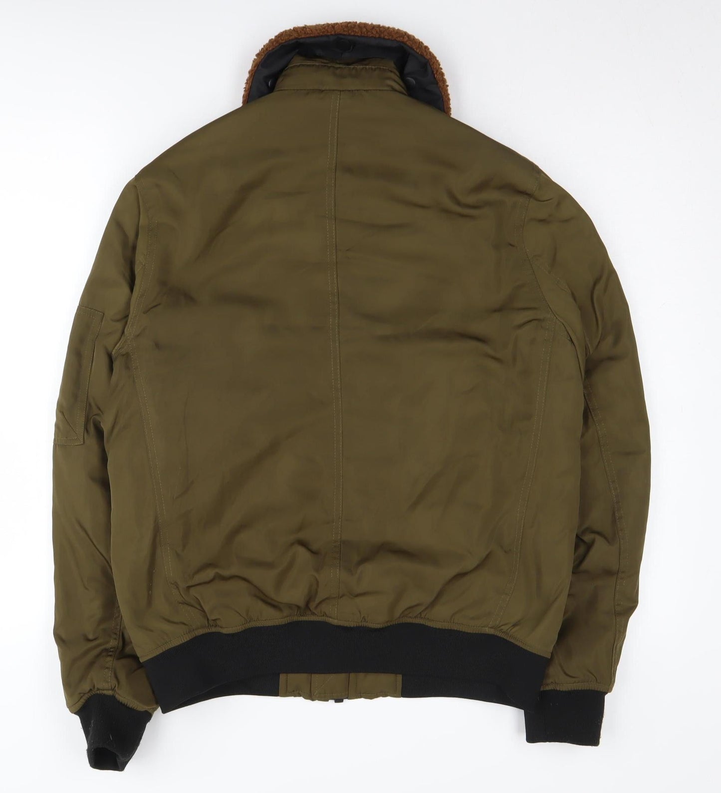 ASOS Men's Green Bomber Jacket, S, Zipped Pockets