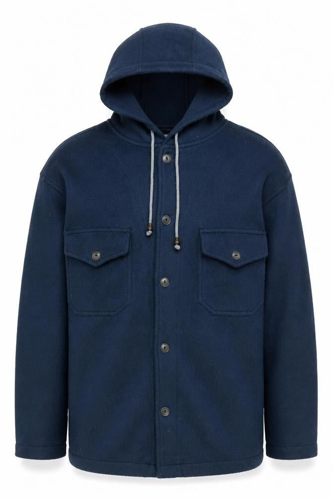 Evolution Men's Blue Hooded Fleece Jacket, Size S