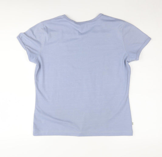 The North Face Women's Blue V-Neck T-Shirt Size L