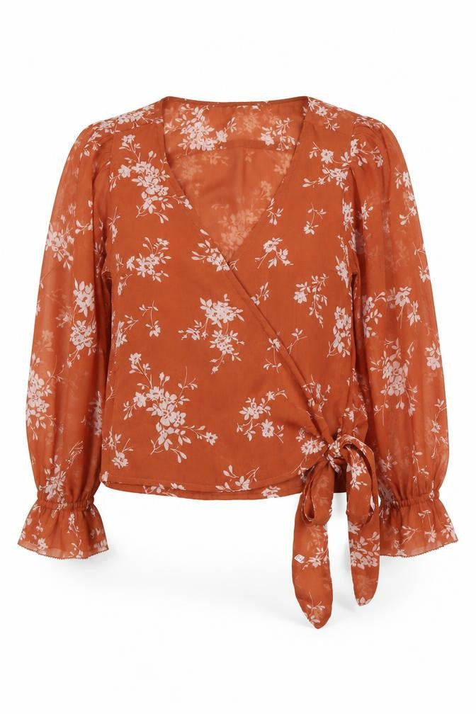 Womens UK Size XS Abercrombie & Fitch Brown Polyester Blouse