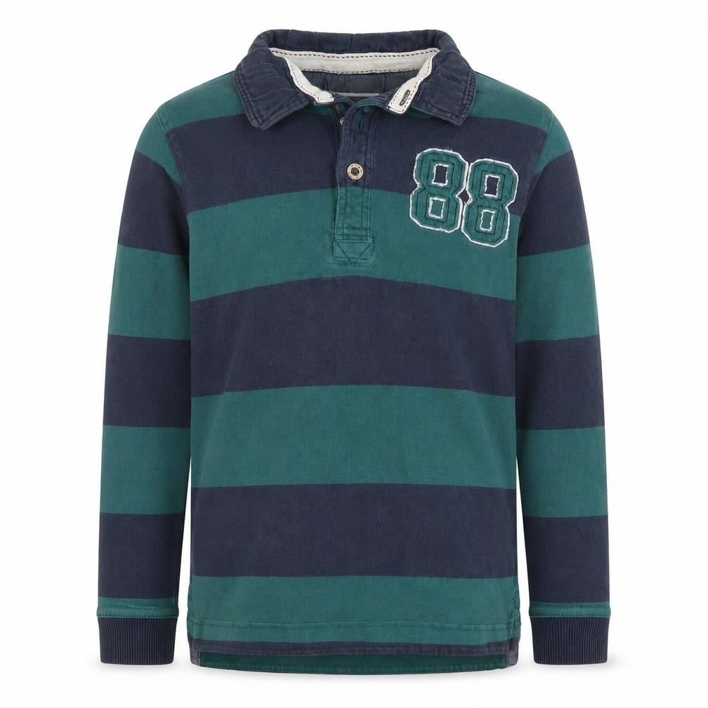 FatFace Boys Green Striped Polo Shirt 146cm - Cotton, Casual