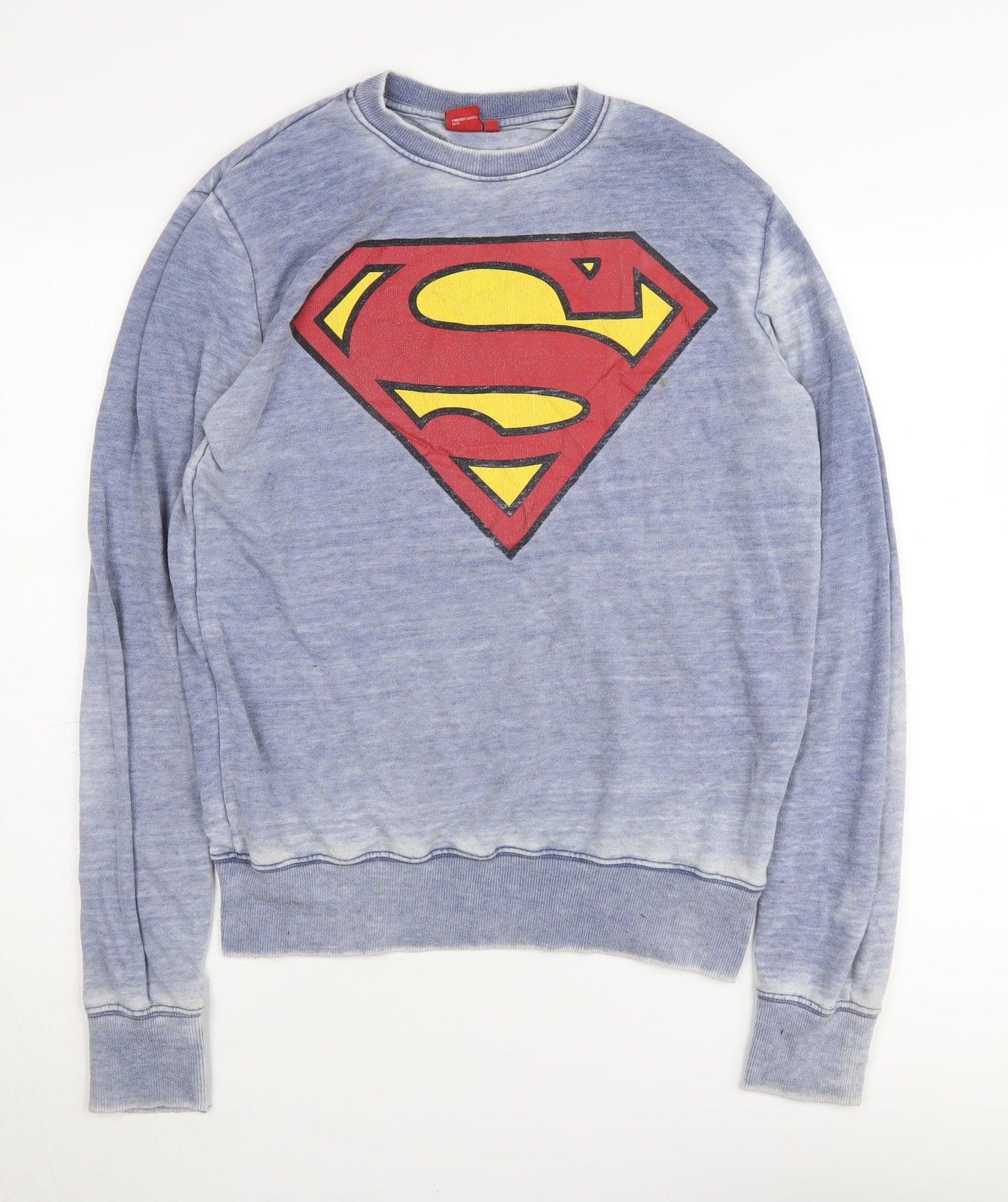 Unisex Adults UK S Regular Superman Blue Pullover Sweatshirt