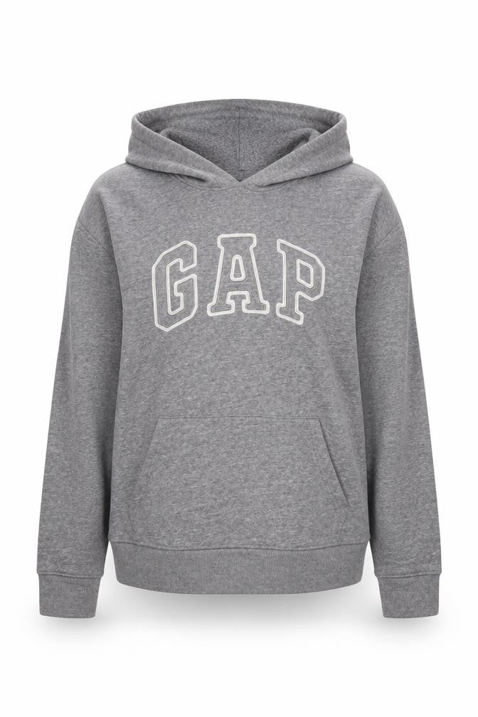 Gap Womens Grey Logo Pullover Hoodie, Size M