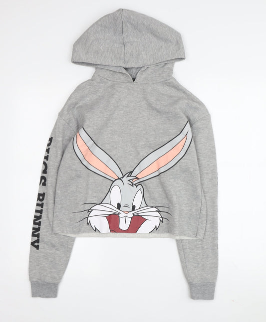 Looney Tunes Women's Grey Graphic Hoodie 2XS
