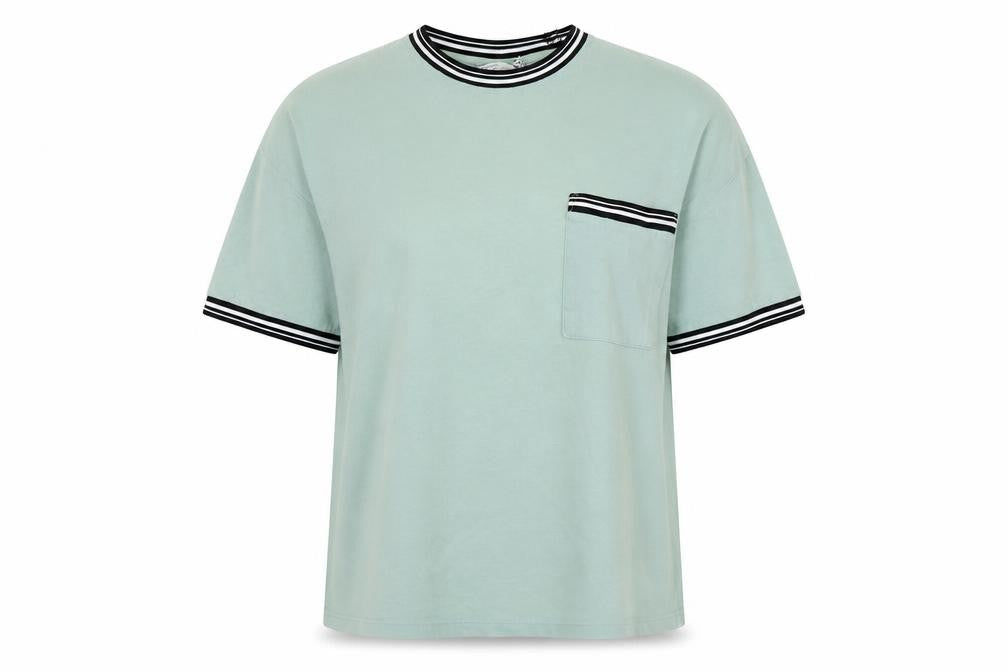 ASOS Womens DESIGN Green Ringer T-Shirt, S - Casual Comfort