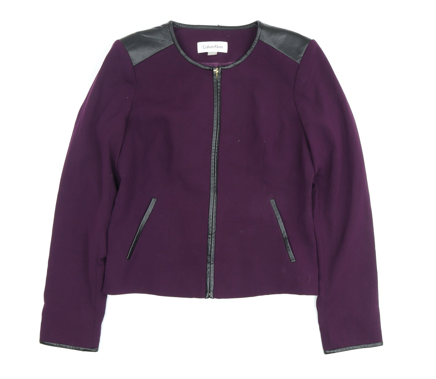 Calvin Klein Women's Purple Slim Wool Jacket Size 8