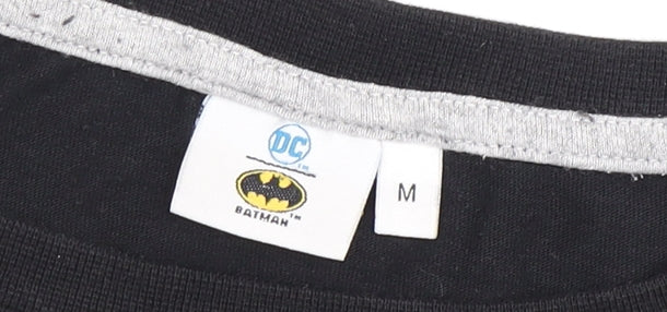 DC Men's Black Batman Graphic Print T-Shirt M