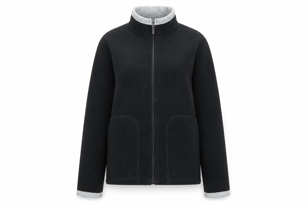 B.C. Clothing Women's Black Fleece Mid-Length Jacket M