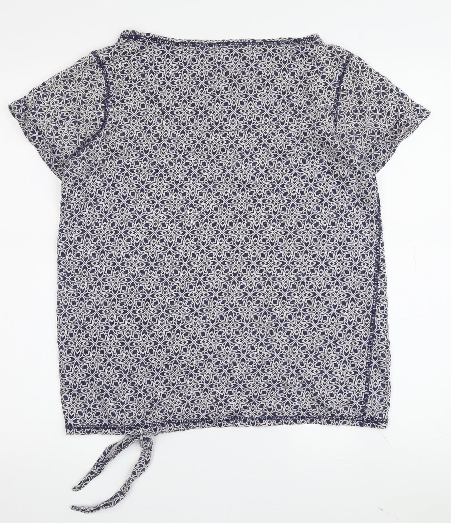 Next Women's Blue Geometric T-Shirt Size 10