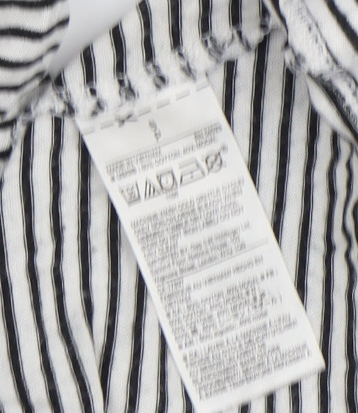 Gap Women's Striped 3/4 Sleeve T-Shirt in Black & White Size S