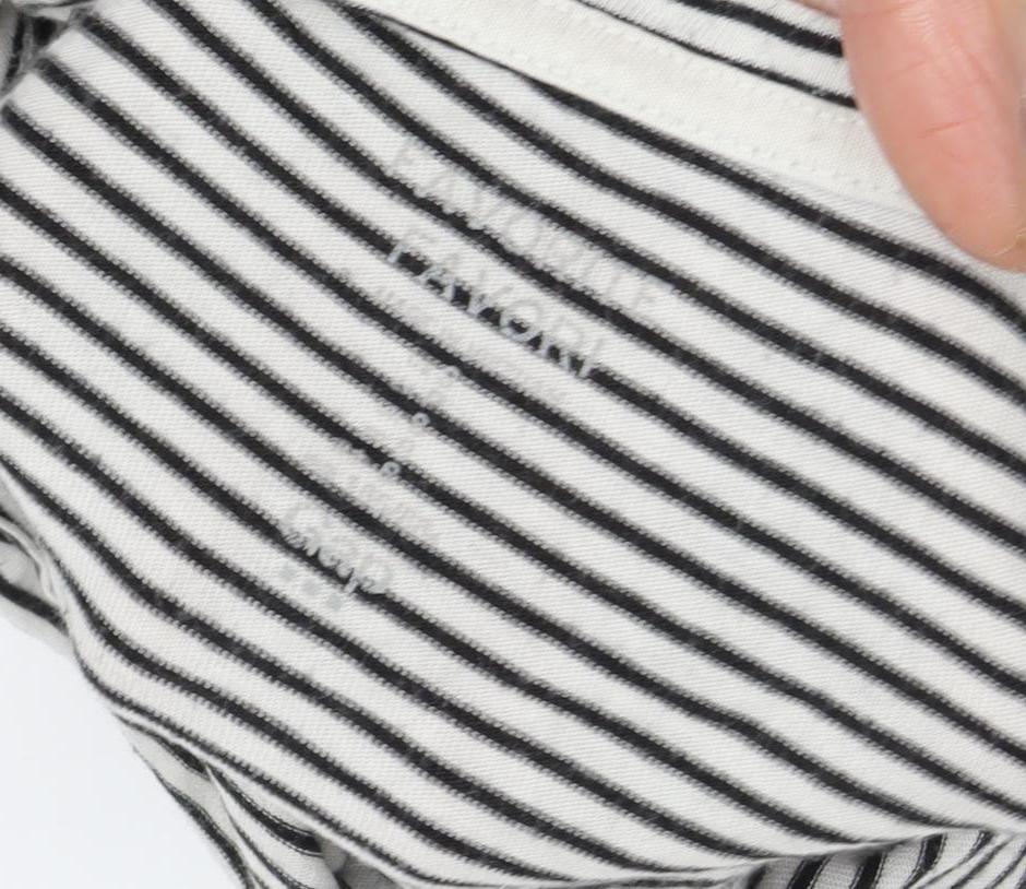 Gap Women's Striped 3/4 Sleeve T-Shirt in Black & White Size S