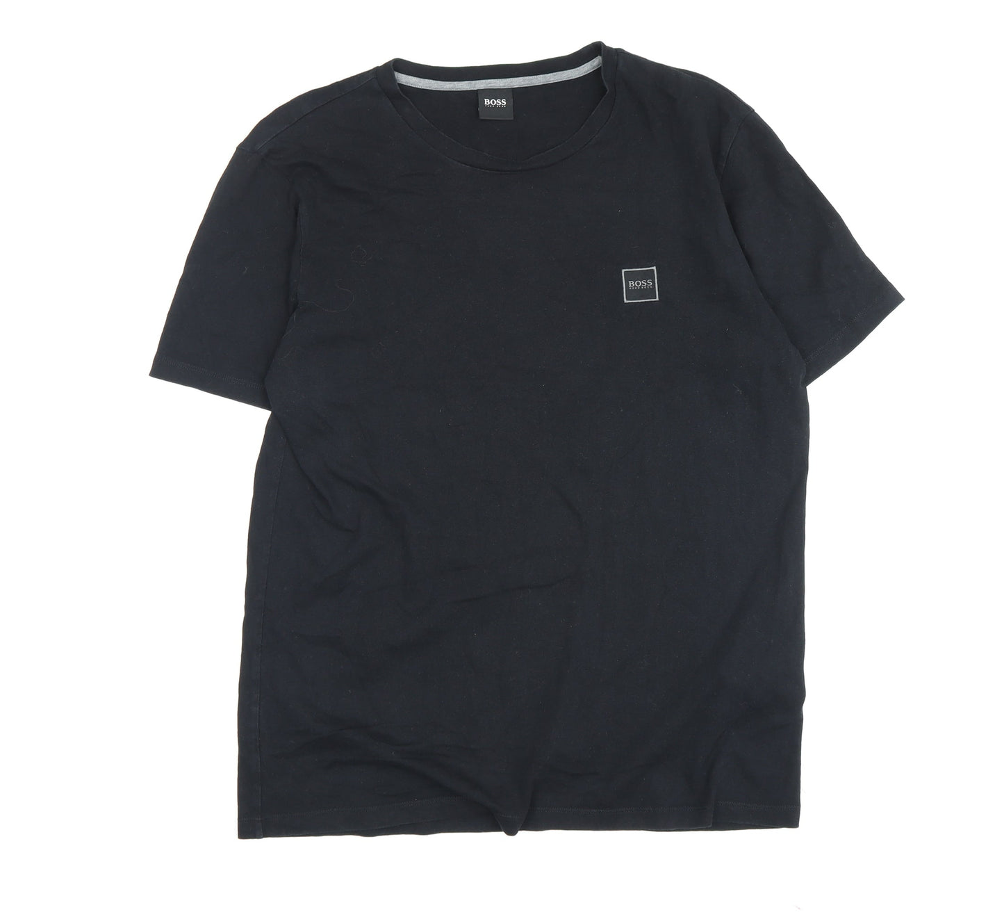 BOSS Men's Black Crew Neck T-Shirt, Size M, Logo Accent