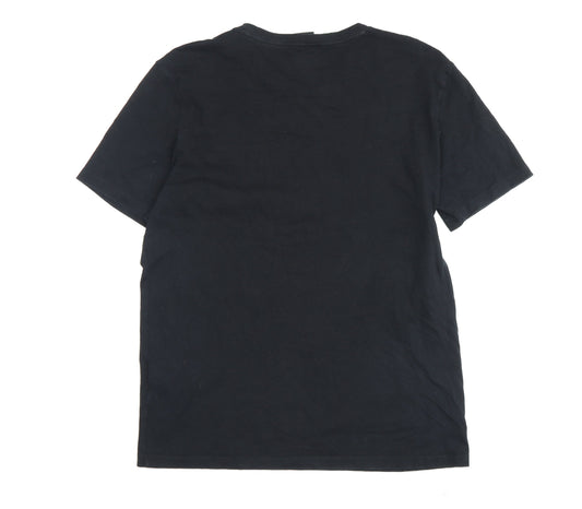 BOSS Men's Black Crew Neck T-Shirt, Size M, Logo Accent