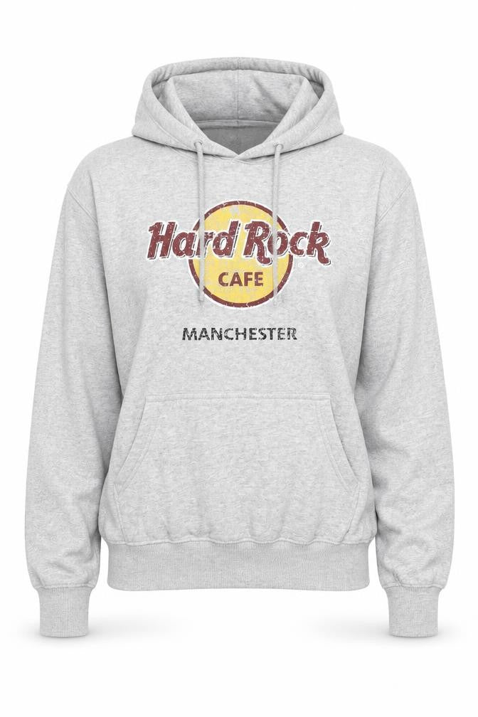 Unisex Adults UK S Regular Hard Rock Cafe Grey Pullover Hoodie