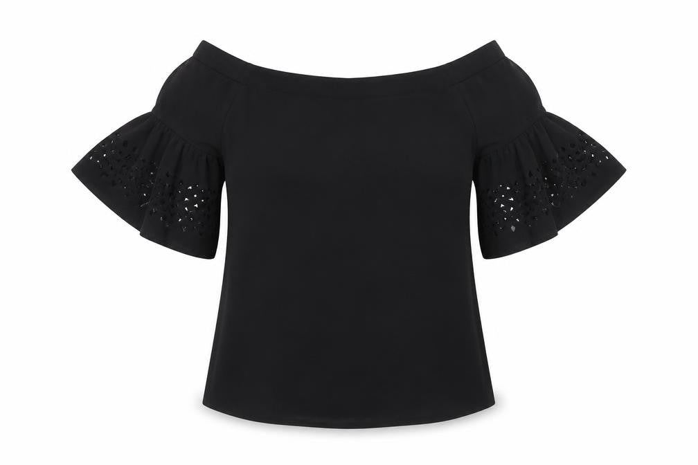Womens UK Size XS Banana Republic Black Polyester Blend Blouse