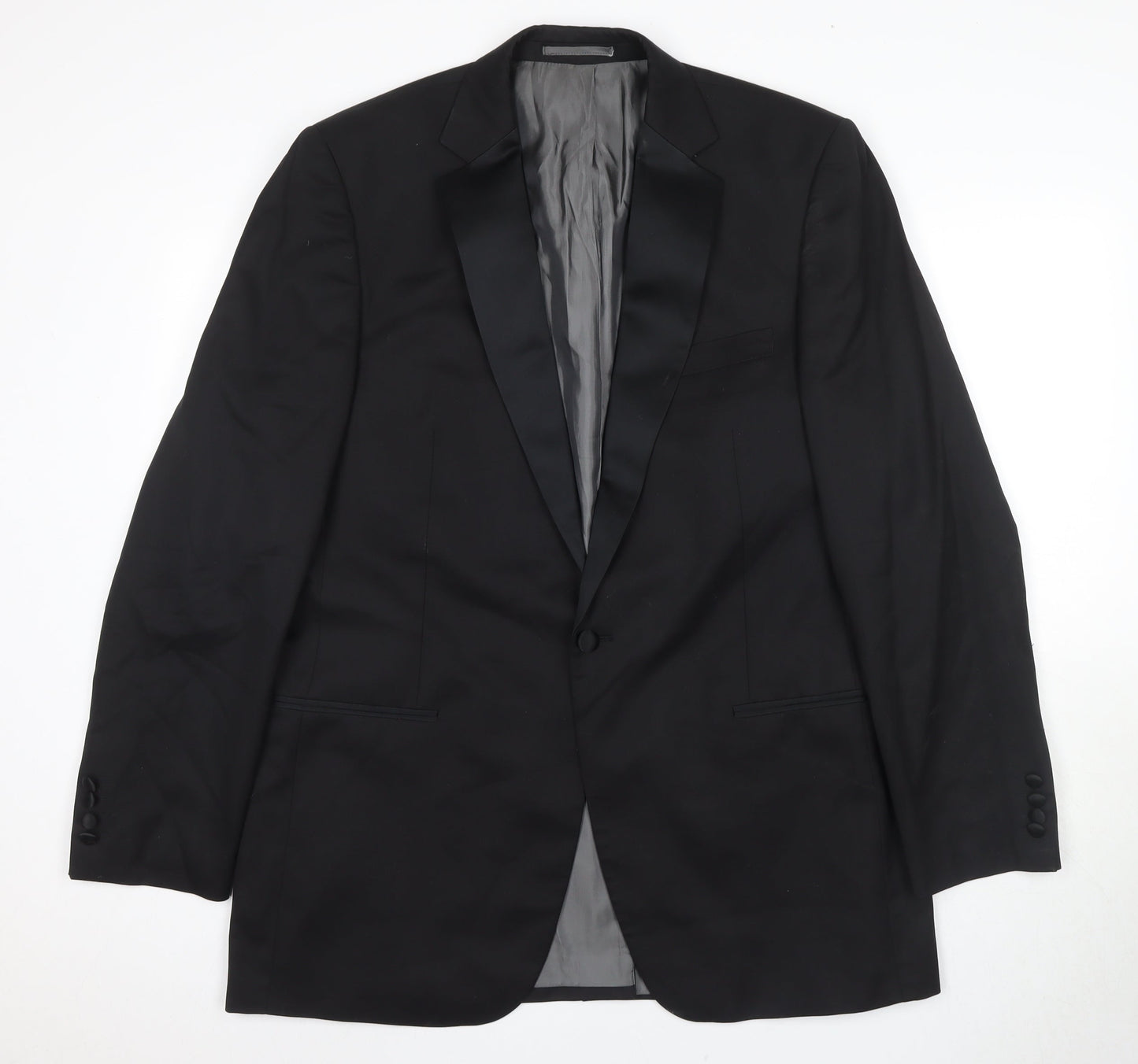 Pierre Cardin Men's Black Wool Tuxedo Blazer 42L