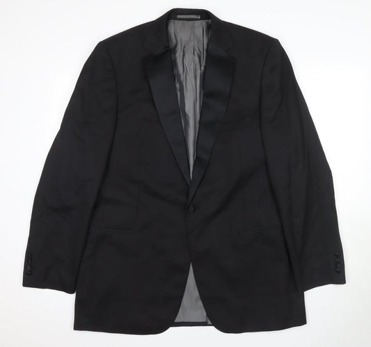 Pierre Cardin Men's Black Wool Tuxedo Blazer 42L