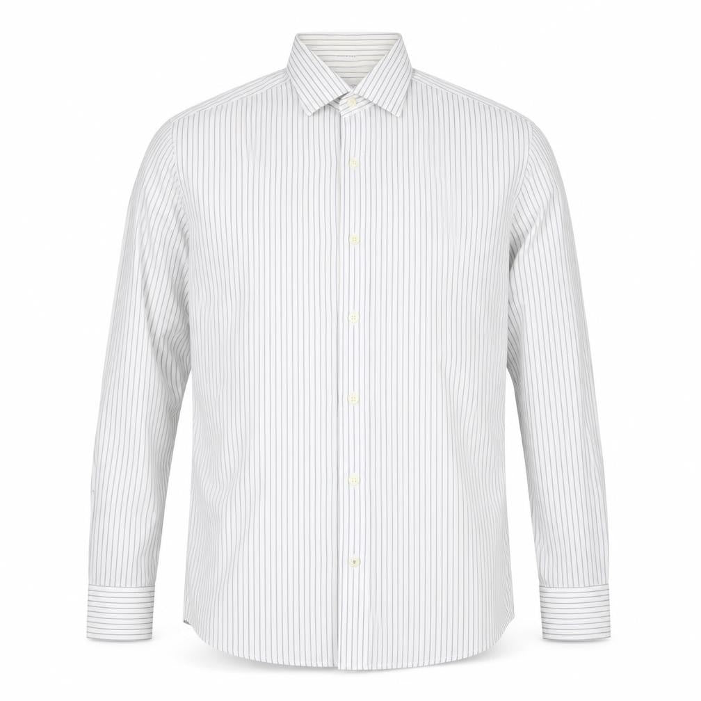 Banana Republic Men's White Striped Slim Dress Shirt L