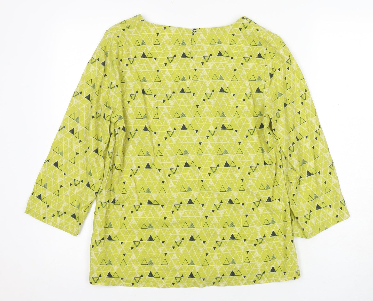 White Stuff Women's Green Geometric Tunic Blouse, Size 8