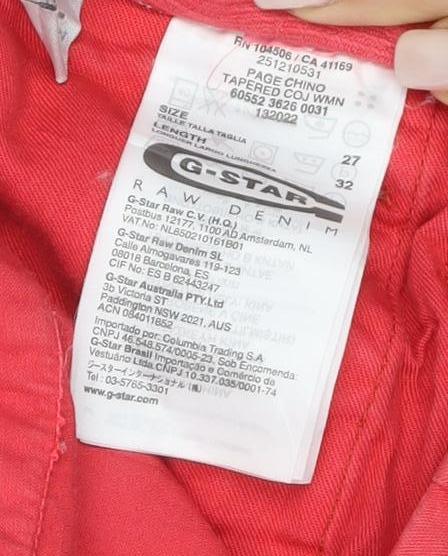 G-Star Women's Red Slim Tapered Jeans Size 27