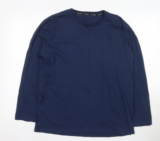Jeff Banks Men's Blue Long Sleeve Crew Neck T-Shirt L