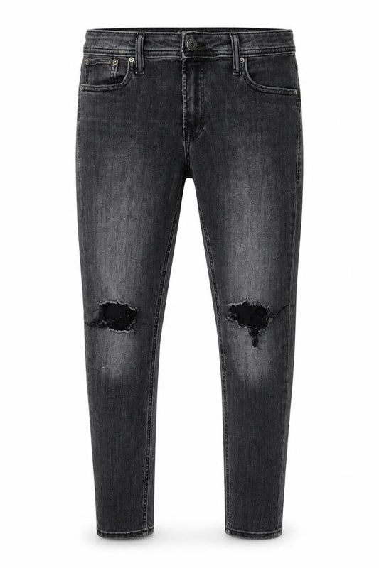 Jack & Jones Men's Black Distressed Jeans, Size 32