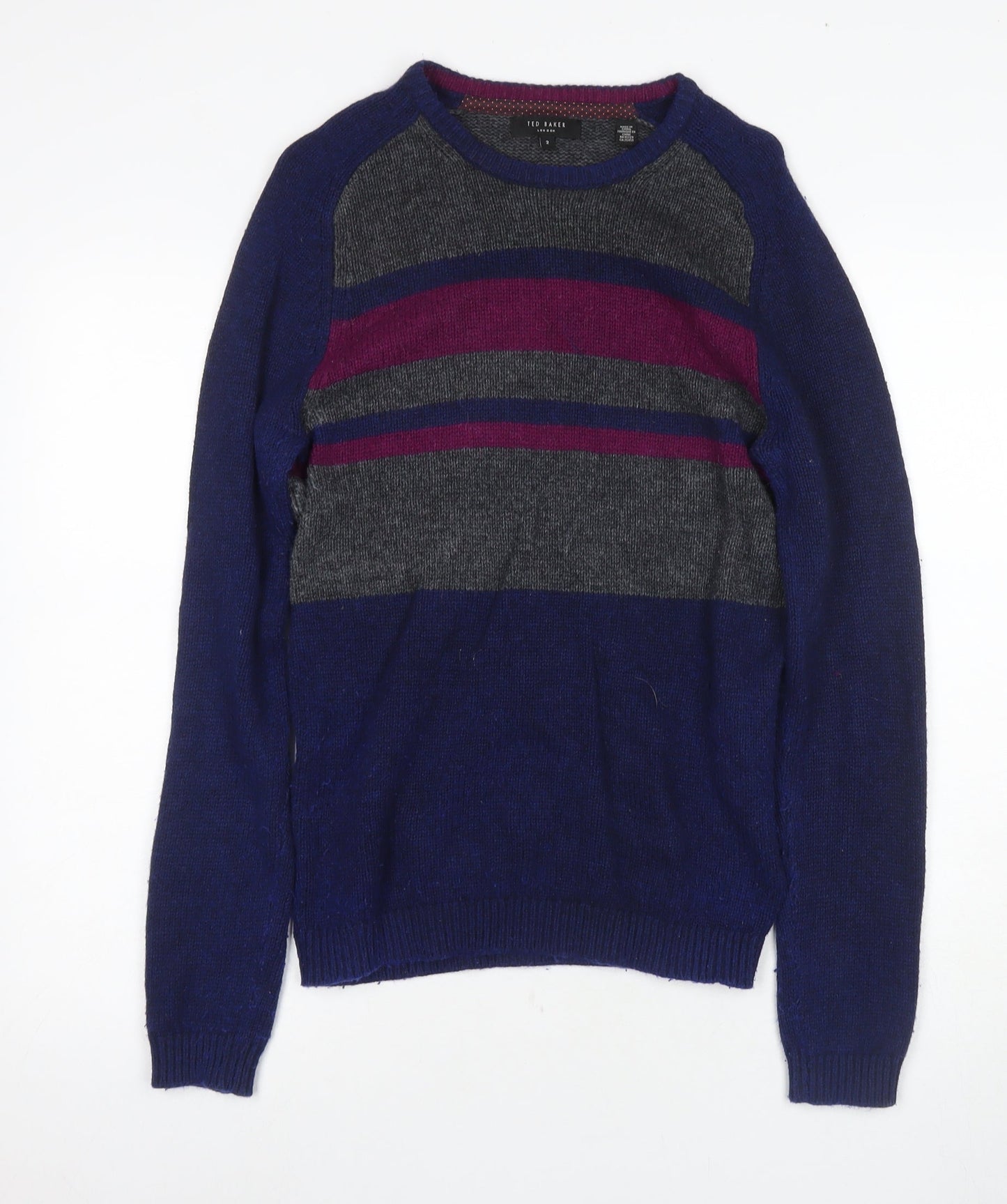 Ted Baker Unisex Multicoloured M Crew Neck Striped Jumper