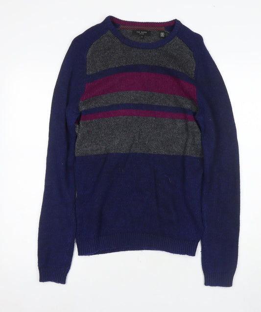 Ted Baker Unisex Multicoloured M Crew Neck Striped Jumper