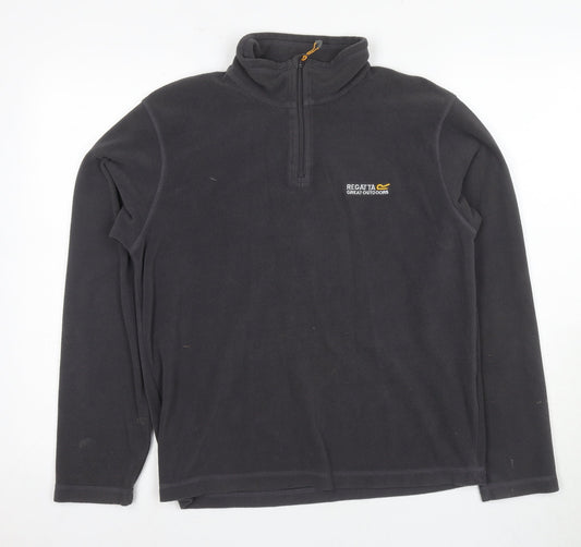 Regatta Men's Black 1/4 Zip Fleece Sweatshirt S