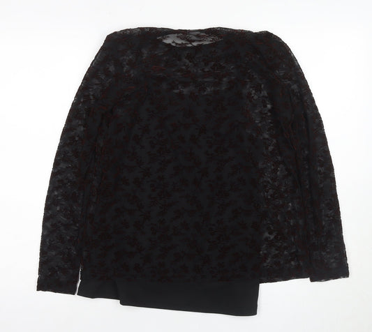 Jacqueline de Yong Women's Black Floral Tunic Blouse M