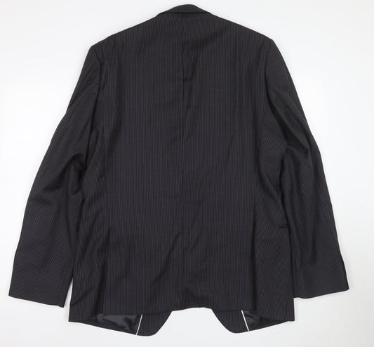 Jeff Banks Men's Black Striped Blazer 44L