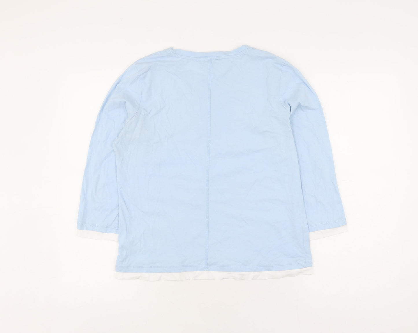 Hobbs Women's Blue Basic 3/4 Sleeve T-Shirt, Size M