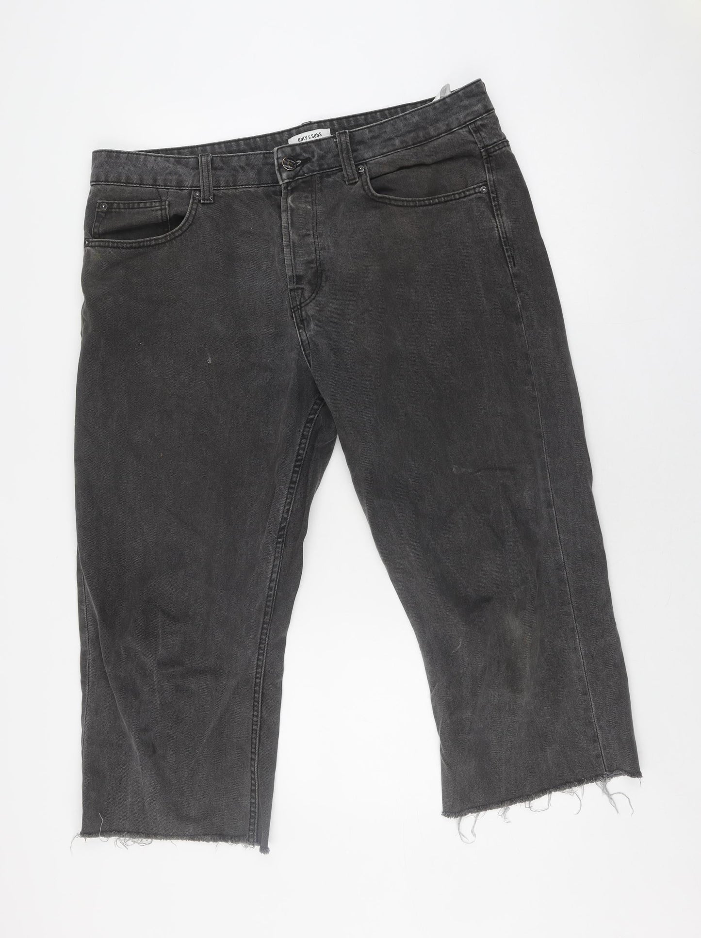 Only & Sons Men's Black Denim Jeans, Size 36