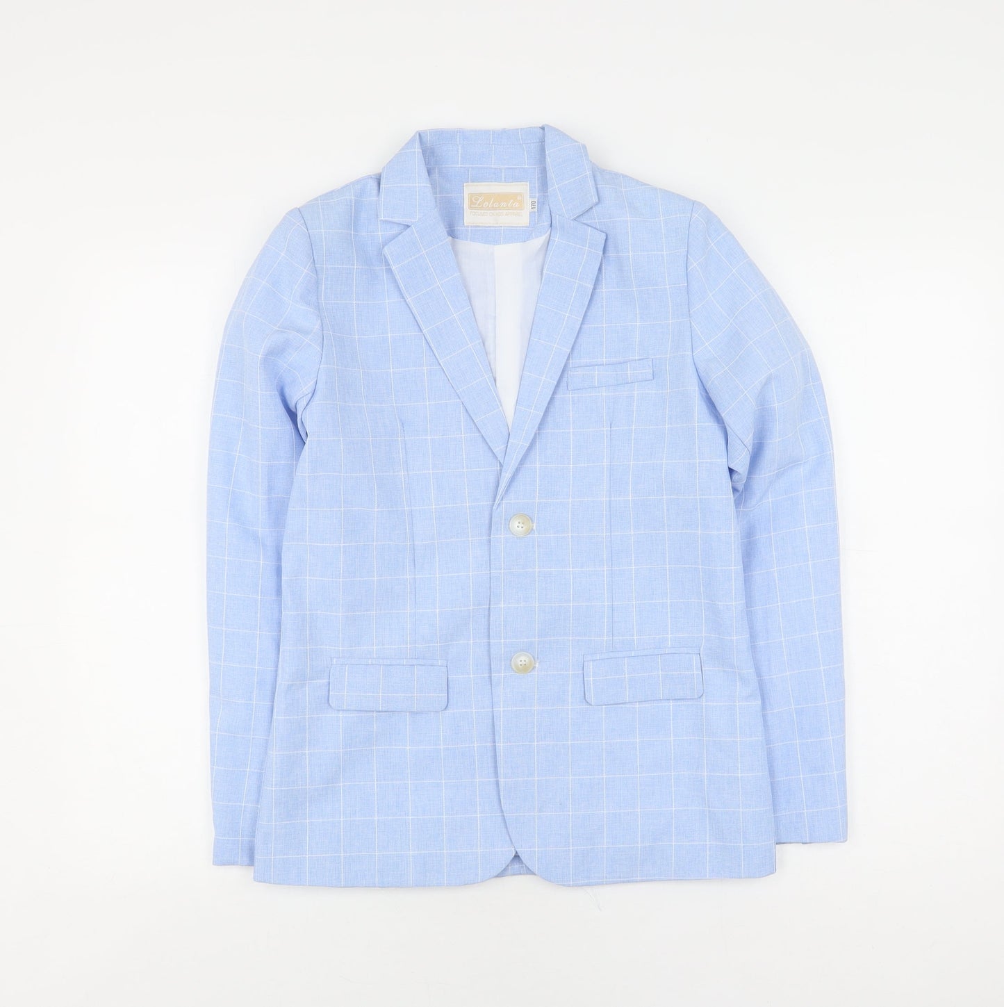 Lolanta Women's Blue Check Blazer, Size 14, 2-Button