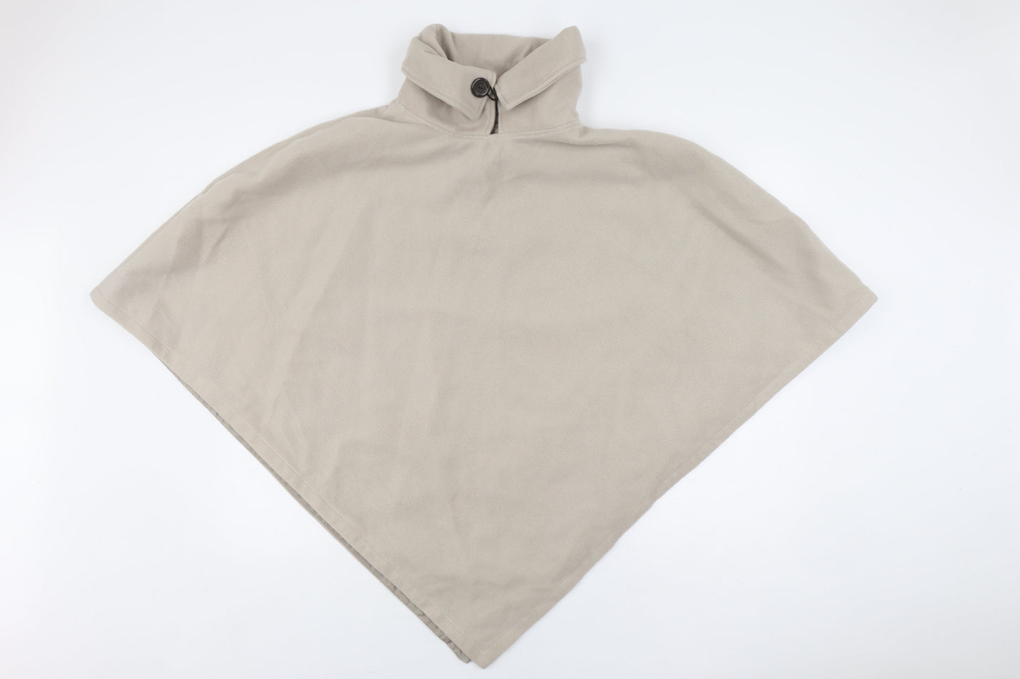 La Redoute Beige Women's Poncho, Button Detail, Collared