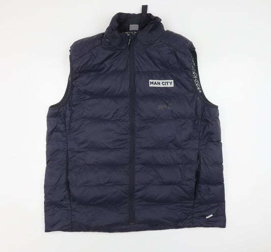 Puma Men's Blue Puffer Waistcoat - 2XL Winter Sportswear