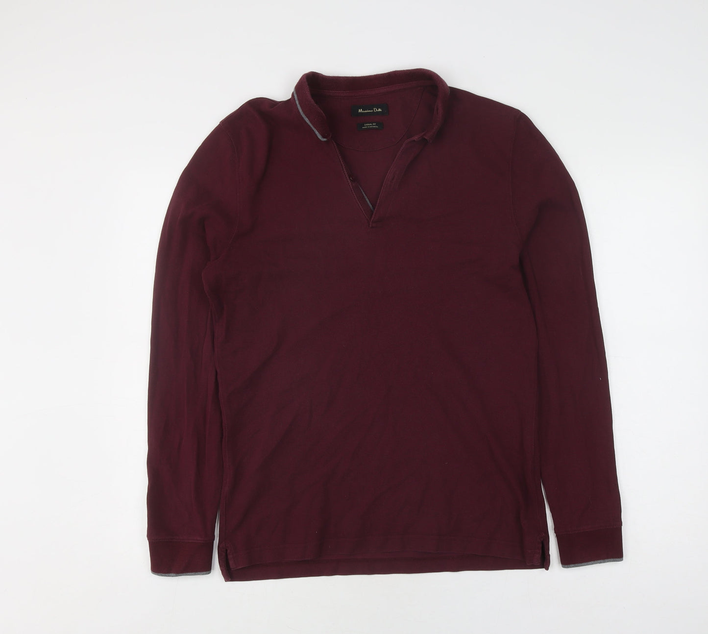 Unisex Adultss UK Size L Massimo Dutti Red Cotton Polo